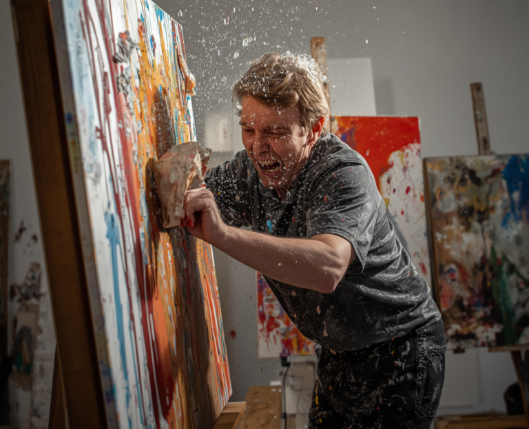 artista-che-distrugge-dipinto